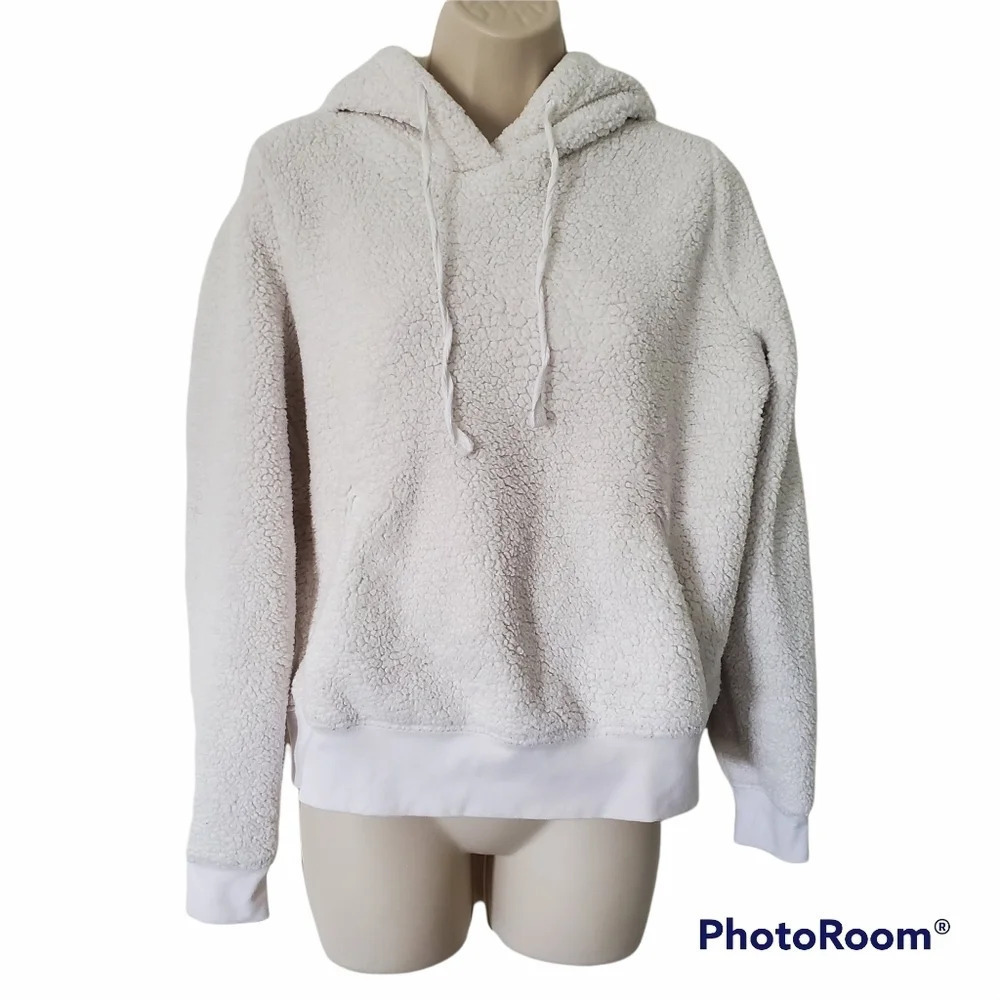 BANANA REPUBLIC Sherpa Hoodie White Size XS - Picture 1 of 8